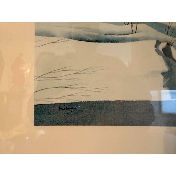 American Artist Sam Hageman Poster Print of a Farm During Winter Time - Picture 5 of 6